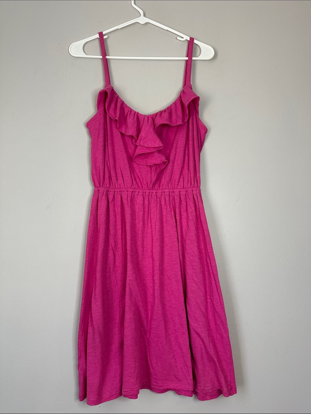 LOFT Fuchsia Pink Ruffle Sundress